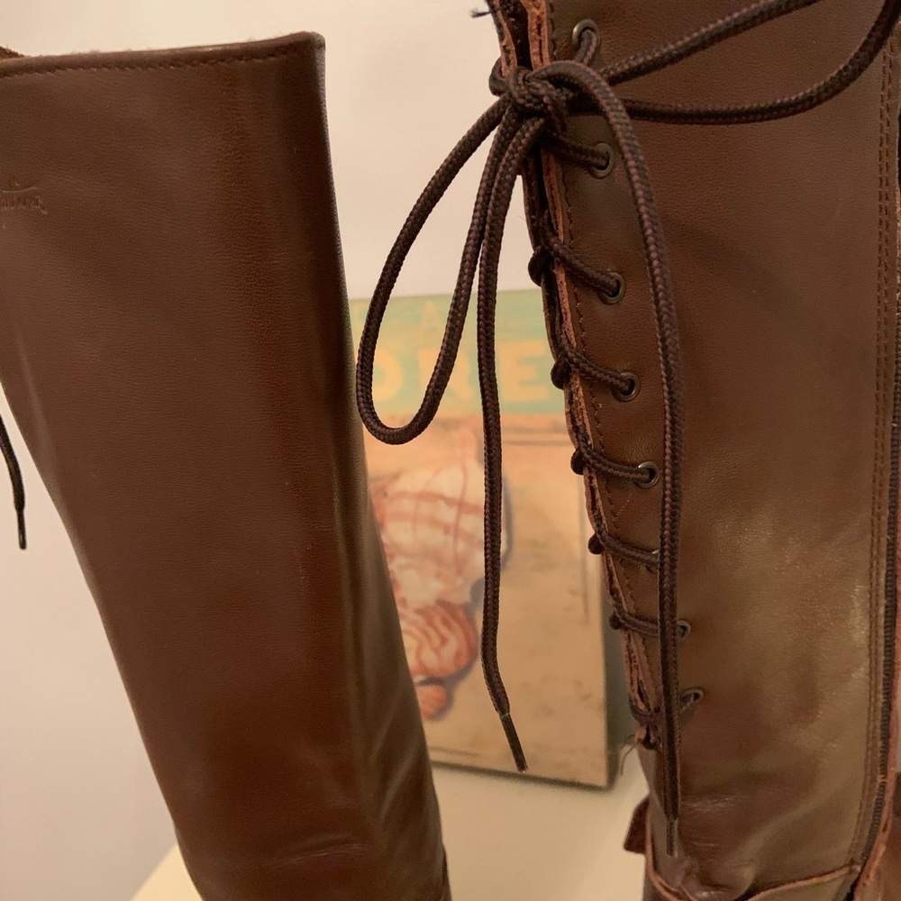 Martino tan leather lace boots size 8 - Picture 4 of 12